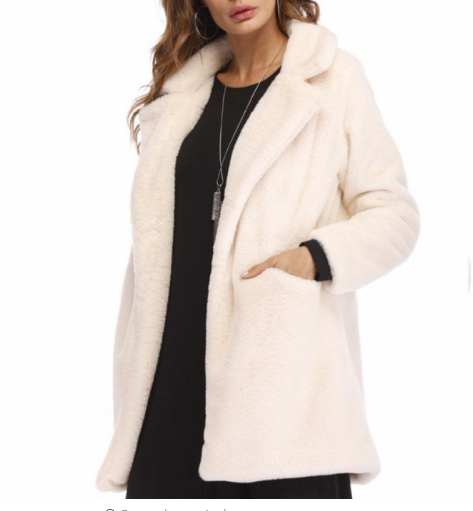 Women's Plus Size Faux Fur Coat - Long Sleeve Thick Winter Jacket in Black/Yellow/Rose Red (European & American Style)