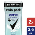 Degree Ultra Clear Black+White Antiperspirant Deodorant, 2.6 oz, Twin Pack