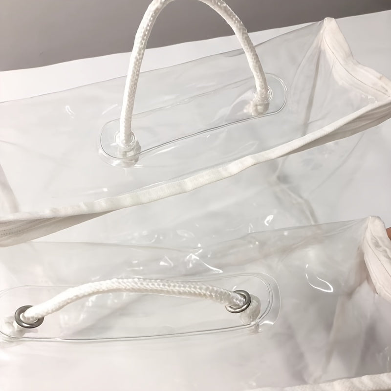 1pcs/2pcs 2-Pack Transparent PVC Travel Makeup Bag, Waterproof Cosmetic Pouch for Travel, Portable Quilt Blanket Storage Bag Lootquake LLC
