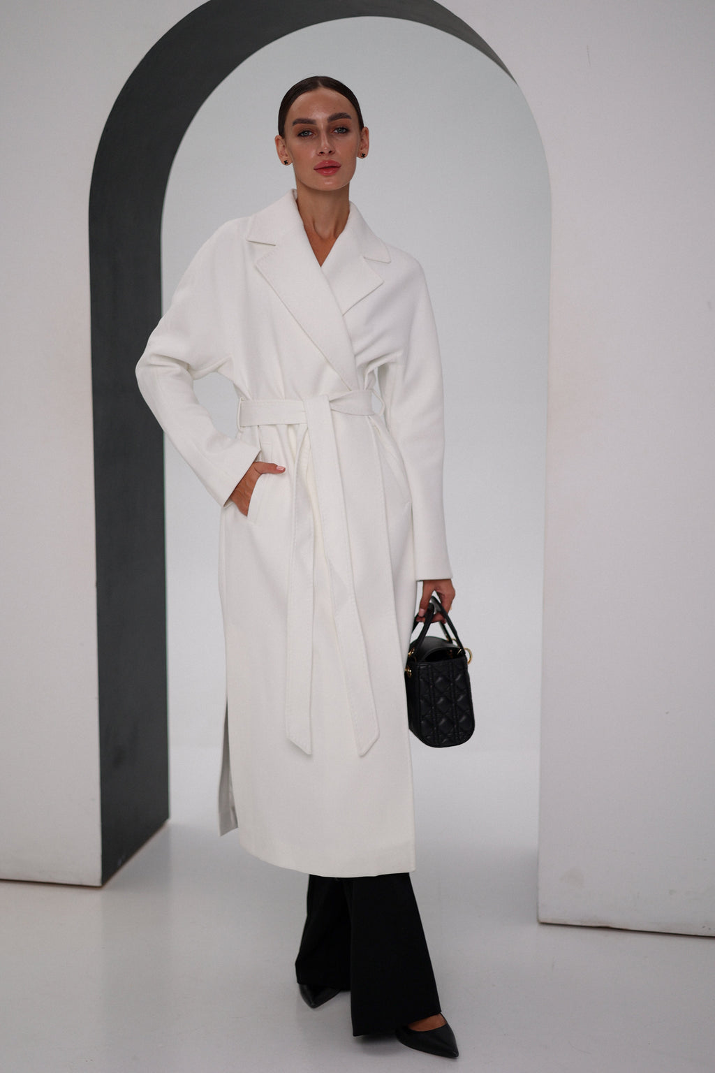 Pre-Order. Re-Stock Ships February 2026. Cambridge Comfort Wraparound Wool Cashmere Coat - SJB-DIAMOND ELITES