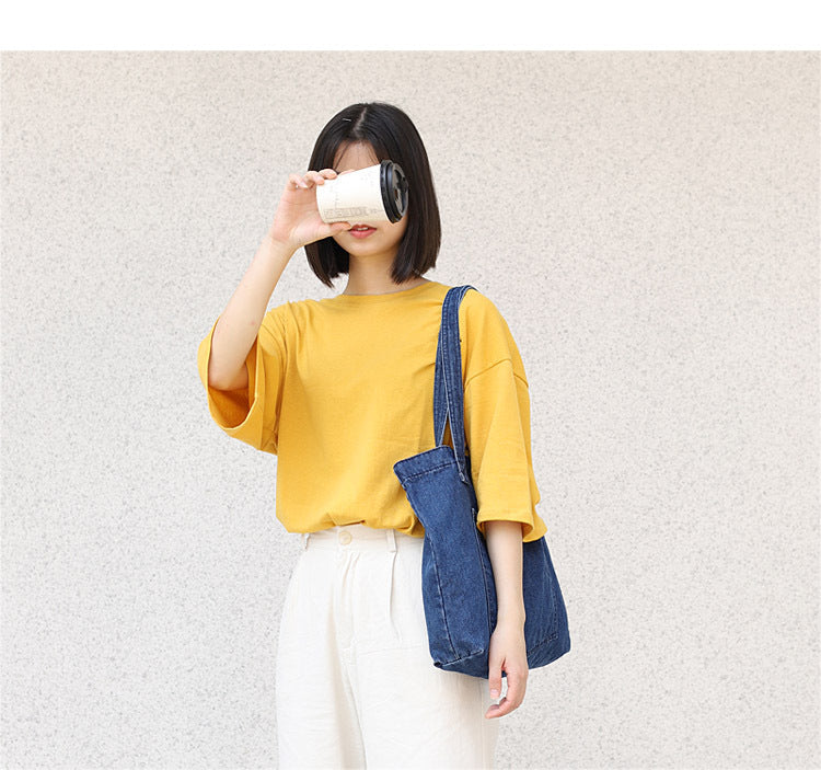 Denim handbag Pi-Mart