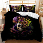Three-piece Skull Digital Printing Duvet Cover Pi-Mart
