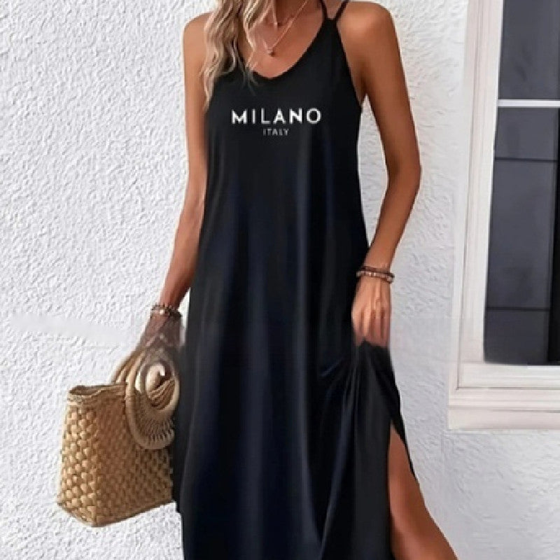 Fashion Women's Wear Solid Color Loose Vest Dress Lootquake LLC