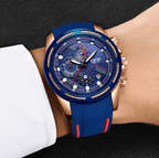 Men's Waterproof Modern Watch With Rubber Straps Multifunction Watches Unique Design Perfect Gift Stevvex