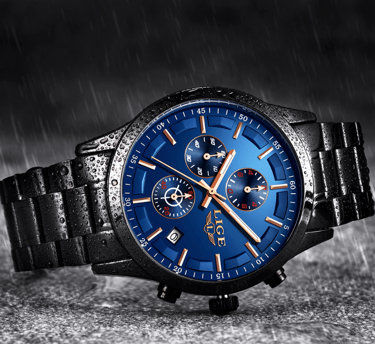 Men's Waterproof  Watch With Chronometers And Date Display Unique Design Perfect Gift Stevvex