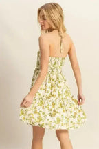 HYFVE Floral Halter Dress – Tiered Mini with Adjustable Ties
