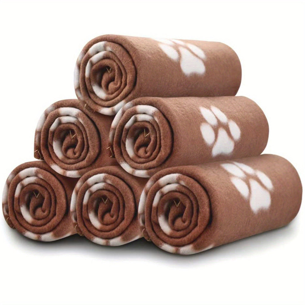 6 pack Cozy 24x28 Inch Paw Print Blanket for Dogs and Cats - Soft and Warm Bed Cover for Ultimate Comfort Christmas Gift Lootquake LLC