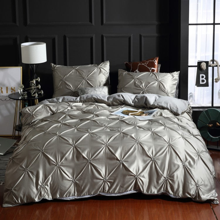 Three-piece Solid Color Bed Sheet Duvet Cover Pi-Mart