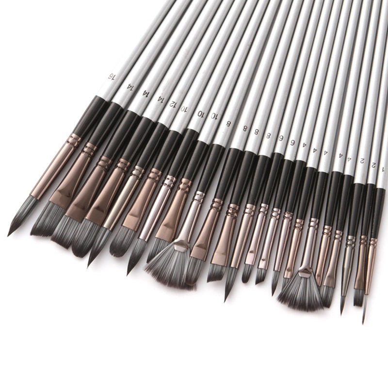Silver-grey Rod Pen Curtain Oil Paint Brush Gouache Watercolor Paint Brush Pi-Mart