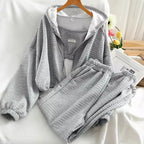 Hooded Cardigan Zipper Sports Three-piece Suit Pi-Mart
