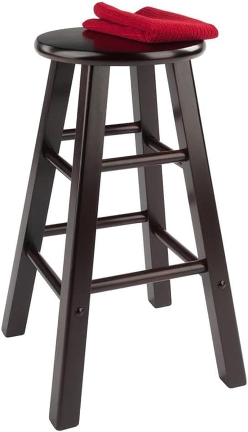 Element 2-Piece 24In Counter Stool Set, Espresso Finish, Solid Wood, Modern Design Lootquake LLC