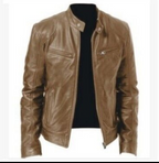 PU Leather Jacket Slim Leather Jacket Pi-Mart