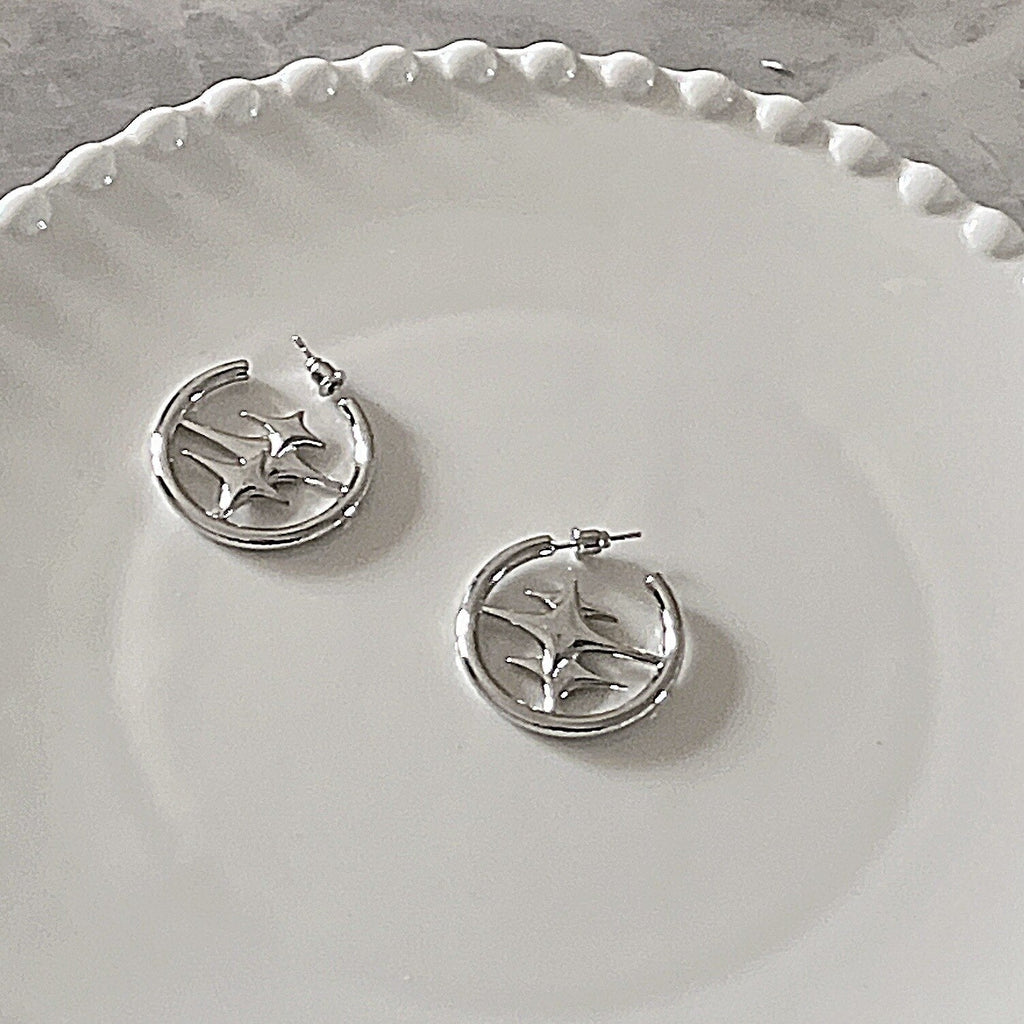 Korean Fashion Star Cross Earrings Pi-Mart