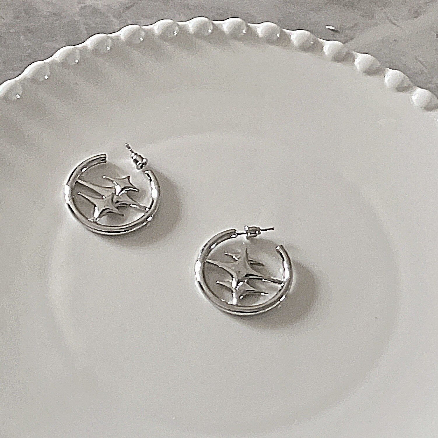 Korean Fashion Star Cross Earrings Pi-Mart