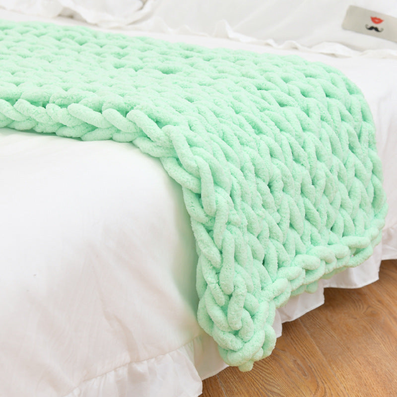 Hand-knitted Blankets With Ins Coarse Wool Pi-Mart