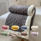 1pc Double-Sided Fleece Bed Blanket, Autumn And Winter Thickened Sofa Blanket, Air Conditioning Blanket, Suitable For All Seasons, Christmas present Lootquake LLC