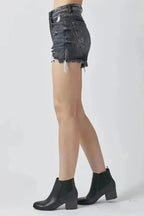 RISEN Full Size High Rise Distressed Denim Shorts