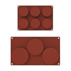 3/6 Silicone Mold Round Circle Shape Fondant Cake Tools Ice Cube Moulds 3D Candy Jelly Making Mould Handmade Soap Molds Round Baking Silicone Mold Circle Chocolate Cake Pie Muffin Sandwiches Eggs Bakeware Kitchen Accessories