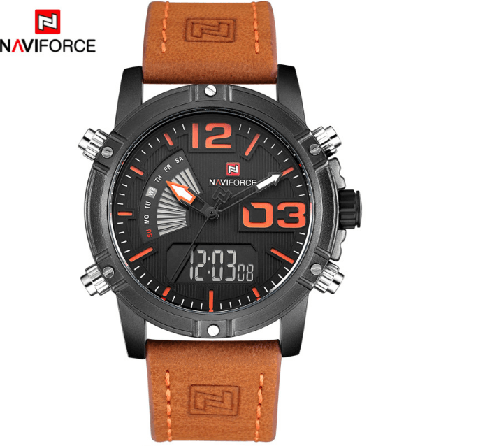 Men's Multifunction Digital Analog Waterproof Watch With Alarm And Automatic Time Zones Unique Design Excellent Gift - SJB-DIAMOND ELITES