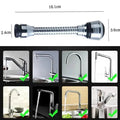 360 Degree Kitchen Sink Tap Faucet Extender, Universal Stainless Steel Faucet Extender with Flexible Swivel Tap Aerator Hose, 2 Water Outlet Modes, Faucet Extender Water Saving Bathroom Kitchen Accessories Stevvex