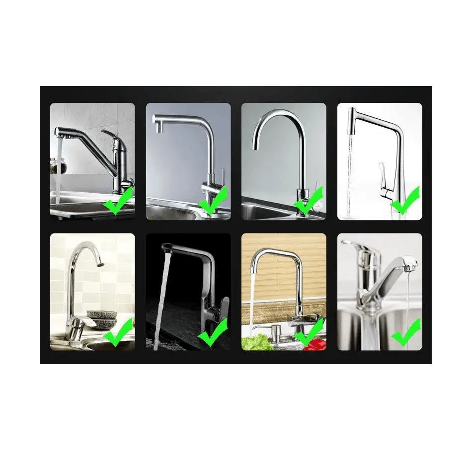360 Degree Kitchen Sink Tap Faucet Extender, Universal Stainless Steel Faucet Extender with Flexible Swivel Tap Aerator Hose, 2 Water Outlet Modes, Faucet Extender Water Saving Bathroom Kitchen Accessories Stevvex