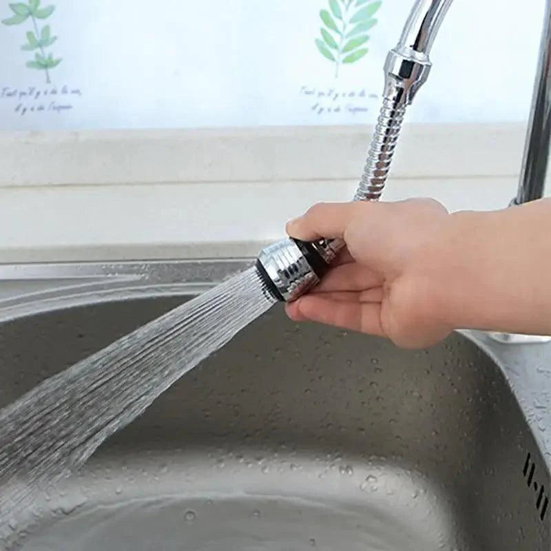 360 Degree Kitchen Sink Tap Faucet Extender, Universal Stainless Steel Faucet Extender with Flexible Swivel Tap Aerator Hose, 2 Water Outlet Modes, Faucet Extender Water Saving Bathroom Kitchen Accessories Stevvex