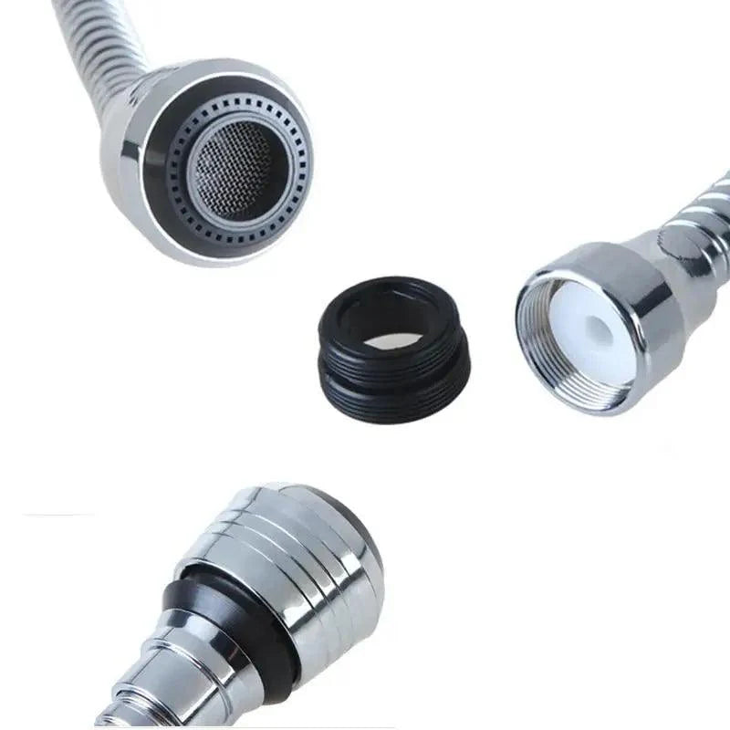 360 Degree Kitchen Sink Tap Faucet Extender, Universal Stainless Steel Faucet Extender with Flexible Swivel Tap Aerator Hose, 2 Water Outlet Modes, Faucet Extender Water Saving Bathroom Kitchen Accessories Stevvex