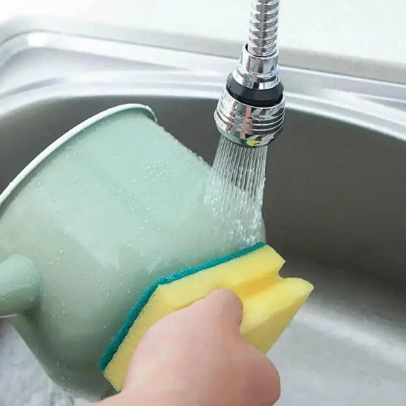 360 Degree Kitchen Sink Tap Faucet Extender, Universal Stainless Steel Faucet Extender with Flexible Swivel Tap Aerator Hose, 2 Water Outlet Modes, Faucet Extender Water Saving Bathroom Kitchen Accessories Stevvex