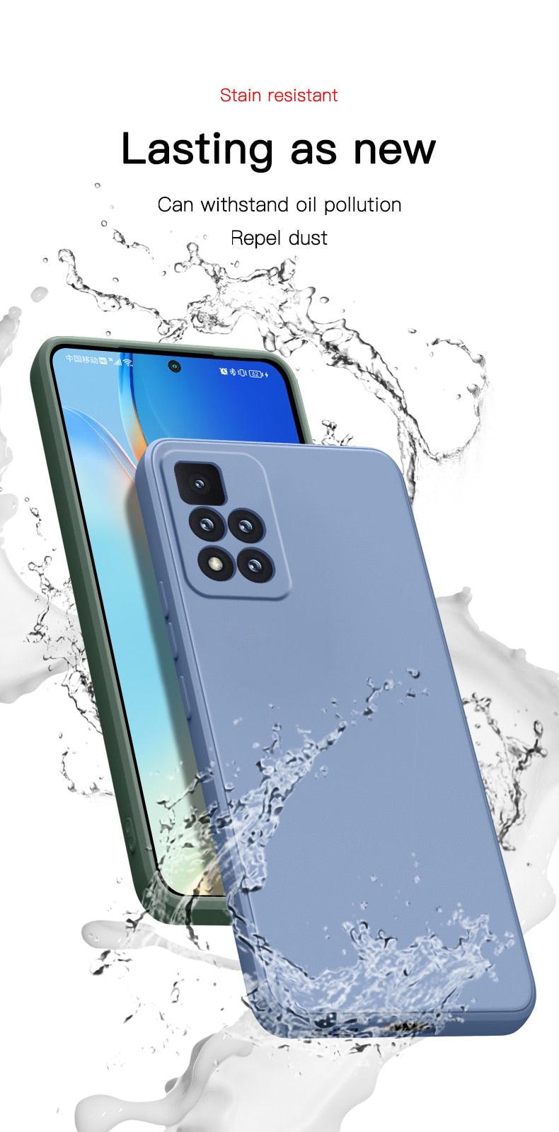 360 Degree Protection Back Case Cover Liquid Silicone Soft Matte Phone Case For Xiaomi Redmi Note 11 Pro Max 11S 10 10S 9 9S 8 Candy Shockproof Bumper Cover  Liquid Silicone Back Cover Case Stevvex