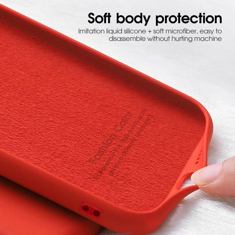 360 Degree Protection Back Case Cover Liquid Silicone Soft Matte Phone Case For Xiaomi Redmi Note 11 Pro Max 11S 10 10S 9 9S 8 Candy Shockproof Bumper Cover  Liquid Silicone Back Cover Case Stevvex