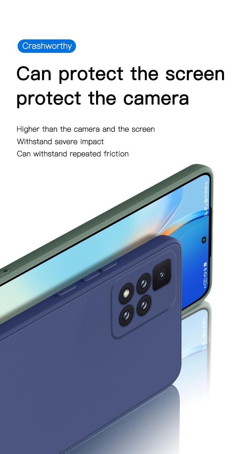 360 Degree Protection Back Case Cover Liquid Silicone Soft Matte Phone Case For Xiaomi Redmi Note 11 Pro Max 11S 10 10S 9 9S 8 Candy Shockproof Bumper Cover  Liquid Silicone Back Cover Case Stevvex