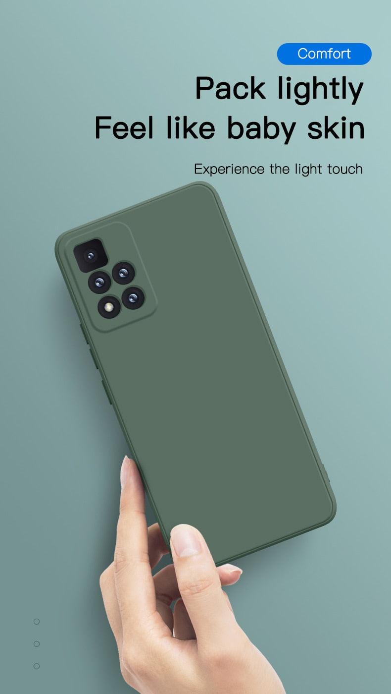 360 Degree Protection Back Case Cover Liquid Silicone Soft Matte Phone Case For Xiaomi Redmi Note 11 Pro Max 11S 10 10S 9 9S 8 Candy Shockproof Bumper Cover  Liquid Silicone Back Cover Case Stevvex
