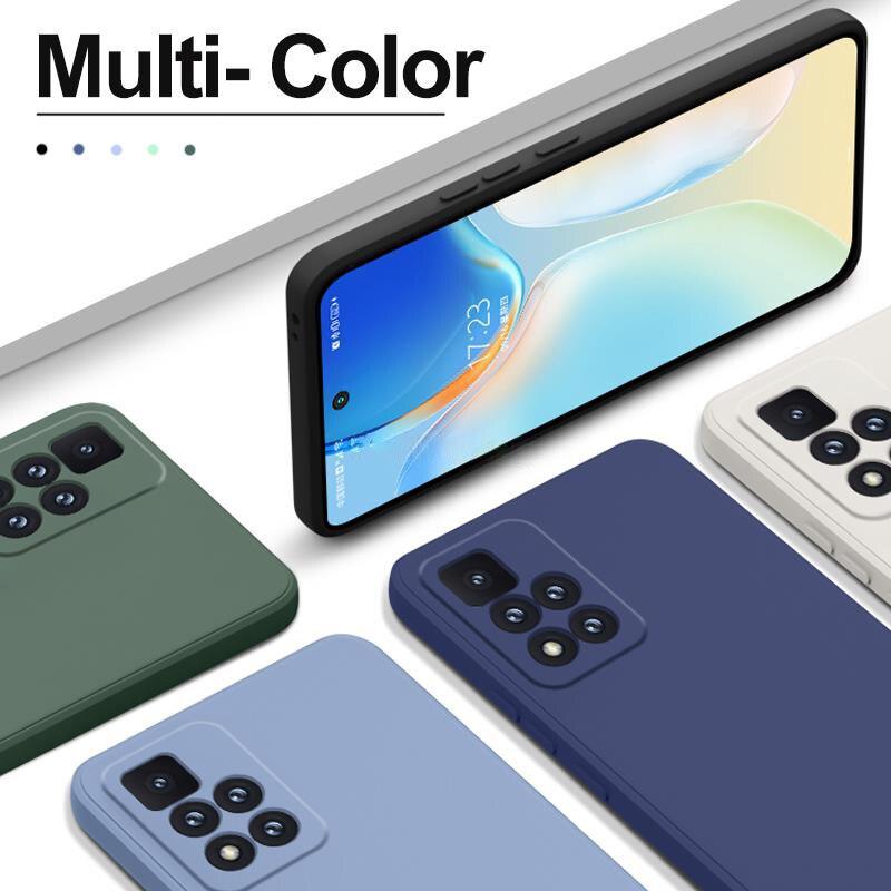 360 Degree Protection Back Case Cover Liquid Silicone Soft Matte Phone Case For Xiaomi Redmi Note 11 Pro Max 11S 10 10S 9 9S 8 Candy Shockproof Bumper Cover  Liquid Silicone Back Cover Case Stevvex