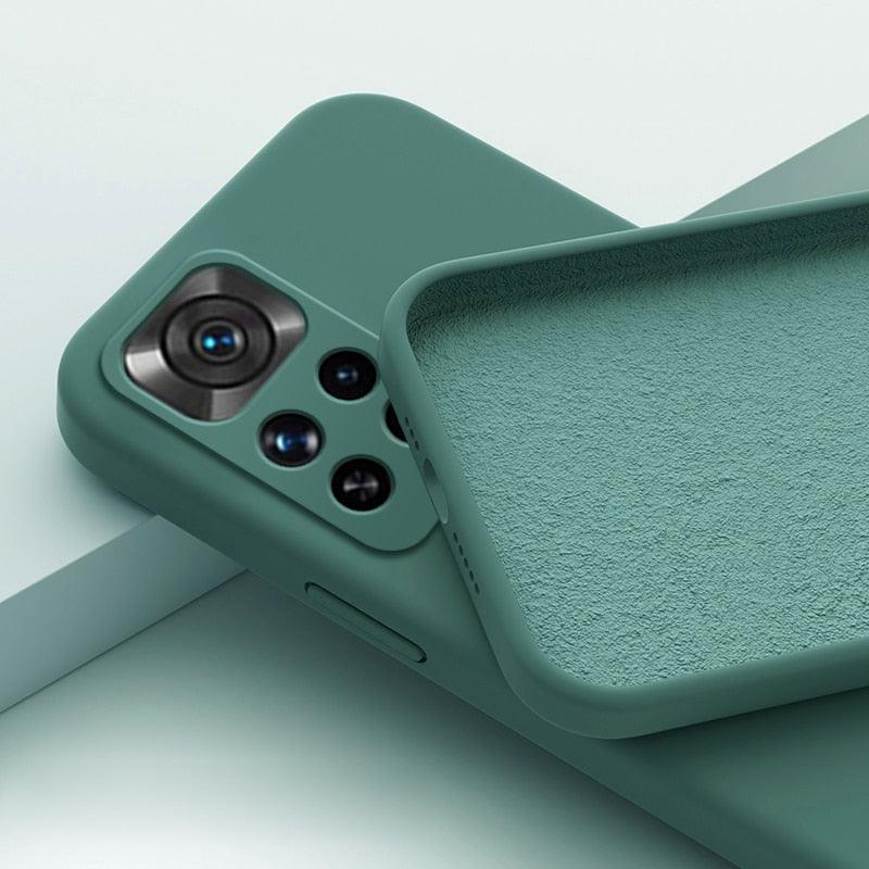 360 Degree Protection Back Case Cover Liquid Silicone Soft Matte Phone Case For Xiaomi Redmi Note 11 Pro Max 11S 10 10S 9 9S 8 Candy Shockproof Bumper Cover  Liquid Silicone Back Cover Case Stevvex