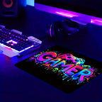 Extra-Large Gaming Mouse Pad with UV Black Light Feature - Non-Slip, Washable Rubber Base, Game Console Design Desk Mat for Gamers and Office Use Lootquake LLC