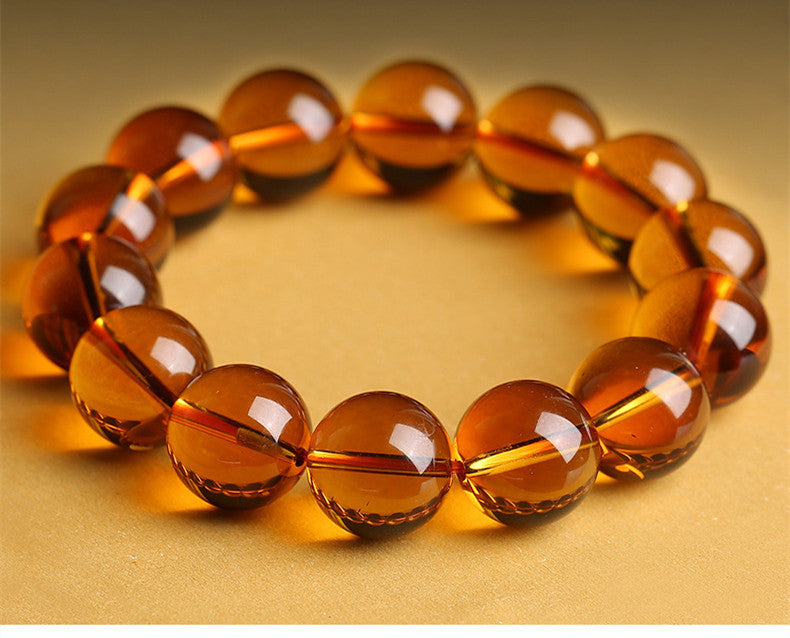 Female Kumquat Yellow Pixiu Natural Crystal Bracelet For Men And Women Pi-Mart
