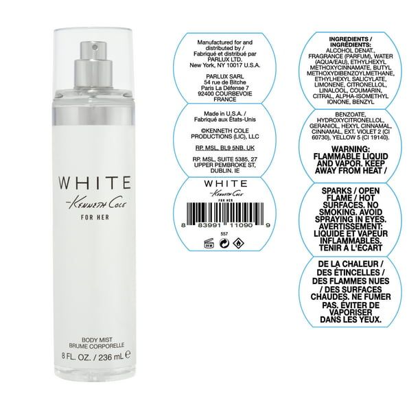 Kenneth Cole White Body Spray for Women, 8 Oz