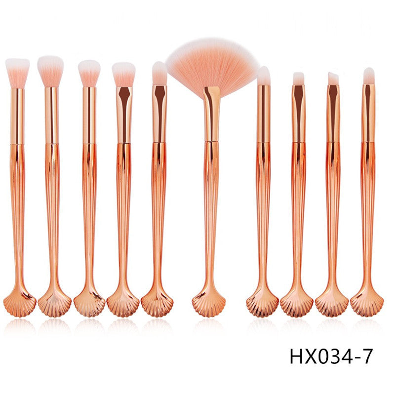 The Shell Makeup Brush Set - Purple bristles Pi-Mart