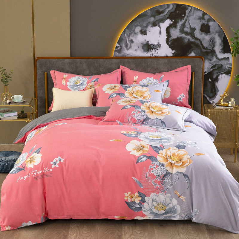 Cotton Winter Linen Quilt Cover Bedding Set Pi-Mart