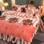 Printed Gold Mink Four-piece Bedding  Duvet Cover Pi-Mart