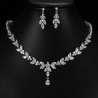 Simple White Bride Zircon Set Women Pi-Mart