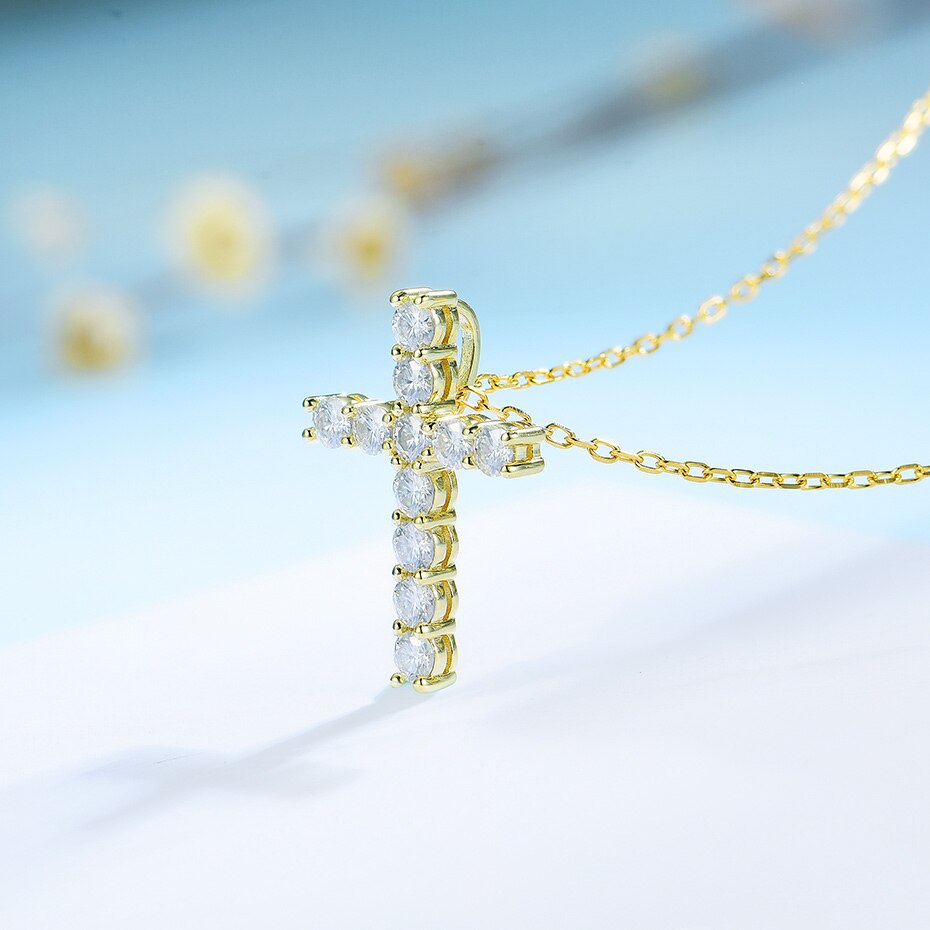 Moissanite Cross Pendants For Women Pi-Mart