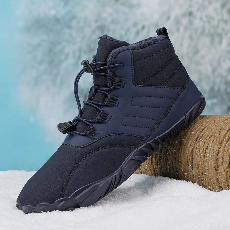 Outdoor Sports Cotton Shoes For Men And Women Winter Warm Slip-on Boots Wear-resistant Anti-ski Thickened Shoes Couple Pi-Mart