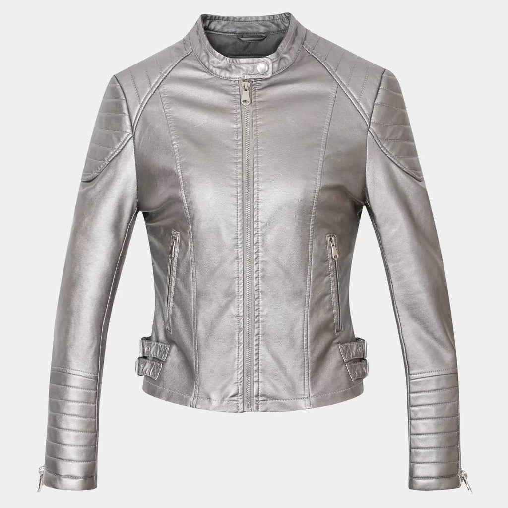 PU leather motorcycle leather jacket Pi-Mart