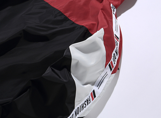 Tide brand windbreaker male and female European retro spell color Jackets spring loose sports leisure students handsome hooded jacket