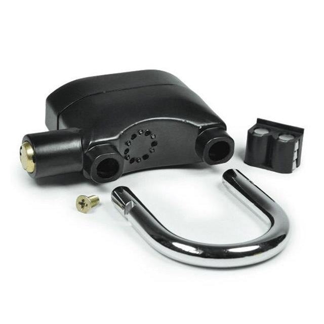 Black Waterproof Siren Alarm Padlock Alarm Lock For Bike Motorcycle Bicycle Safety Perfect With 110dB Alarm Pi-Mart