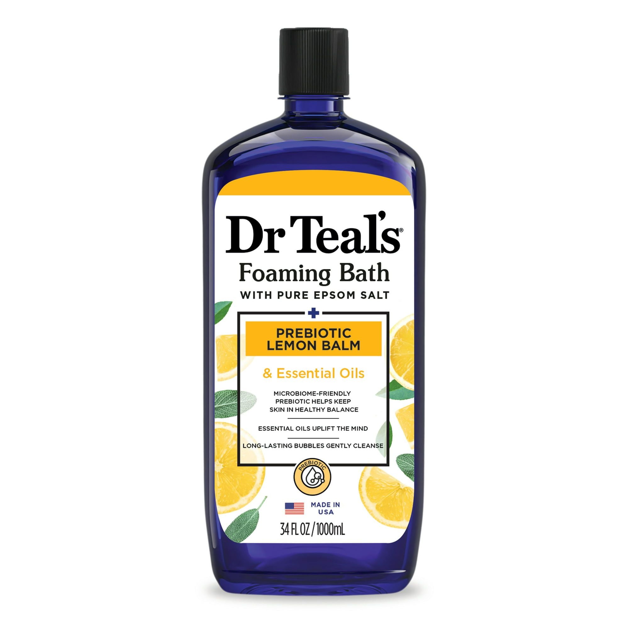 Dr Teal's Foaming Bath with Prebiotic Lemon Balm and Essential Oil Blend, 34 fl oz EasyOptionXY LLC