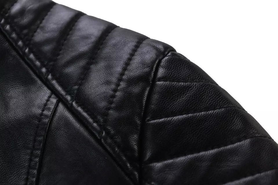 PU leather motorcycle leather jacket Pi-Mart