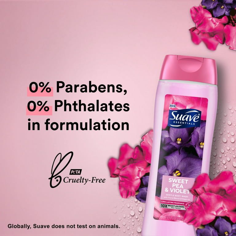 Suave Essentials Gentle Body Wash, Sweet Pea & Violet, 18 oz EasyOptionXY LLC