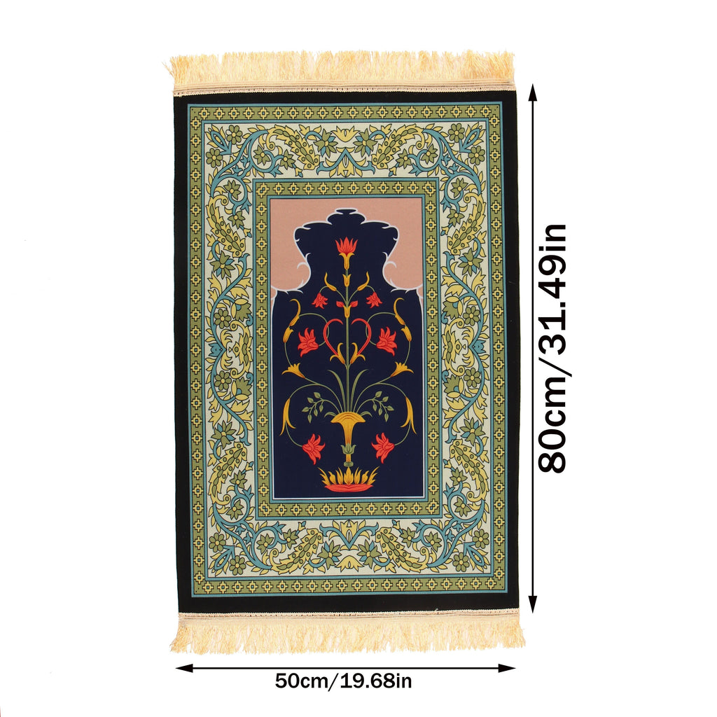 1pc Luxury Muslim Prayer Mat, Non-Slip Printed Islamic Kabah, Soft Worship Cushion, Meditation Rug, Pilgrimage Blanket, Islamic Prayer Carpet, Ideal Islamic Gift Lootquake LLC